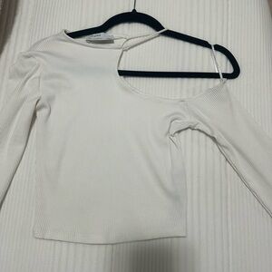 Bershka White one shoulder long sleeve